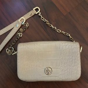 Like New Tory Burch Crocodile Cross Body Purse